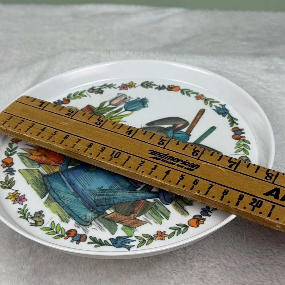 Vintage Peter Rabbit SiLite Inc Melamine Bunny  Kids Plate Bowl Mug Set Cottage